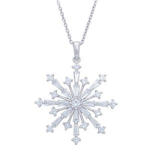 Cubic Zirconia Snowflake Pendant Necklace